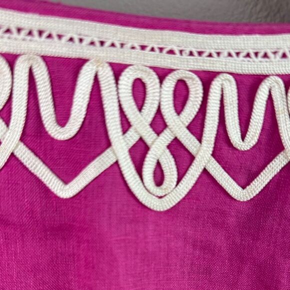 Talbots Raspberry Pink & White Linen Tunic Top - Picture 3 of 7